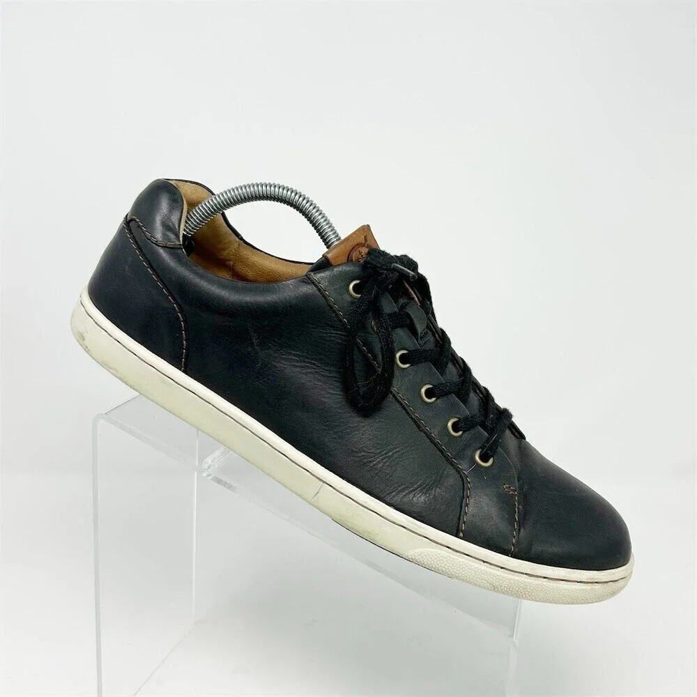 Born Allegheny Men's Sneakers Black Low Top Lace-Up Casual Shoes Size 10.5